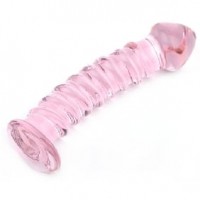 Glass Dildo Textured Pink